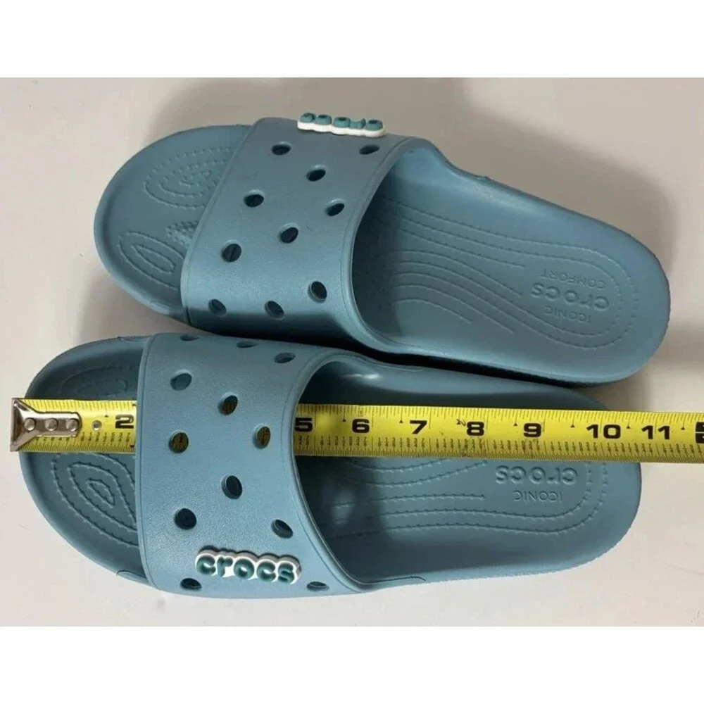 Crocs Slides Summer Sandals Blueish/Green Men’s US Size 9 Women’s US Size 11